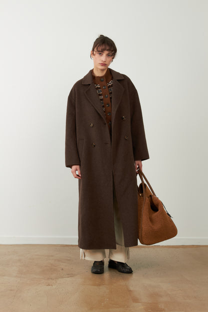 Manteau long Leya - Chocolat