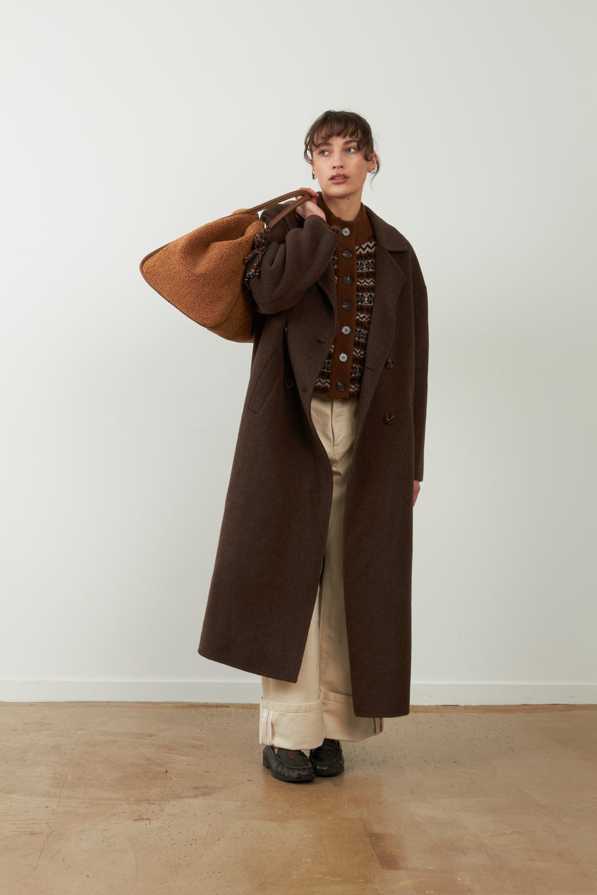 Manteau long Leya - Chocolat