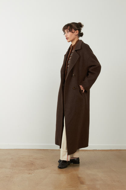 Manteau long Leya - Chocolat