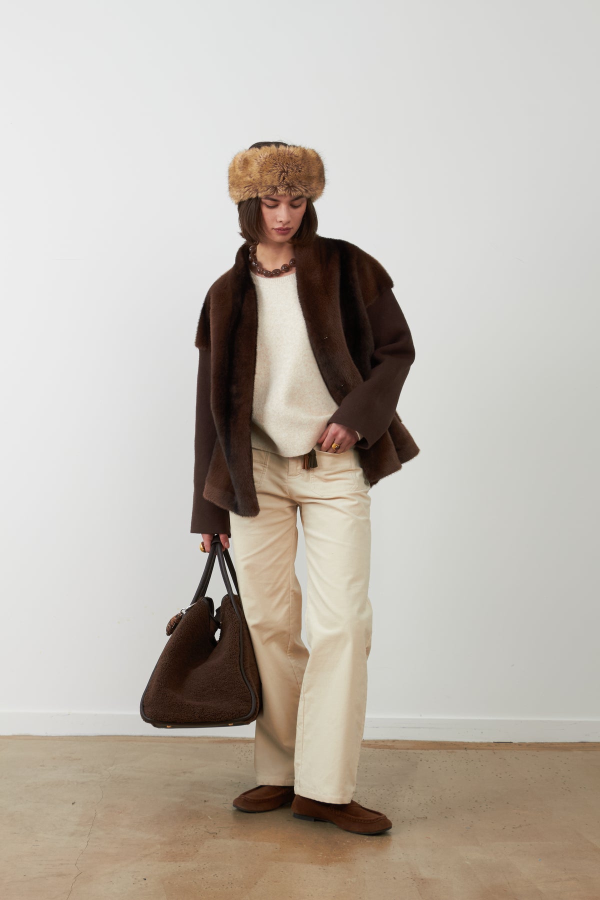 Veste avec fourrure Yana - Chocolat