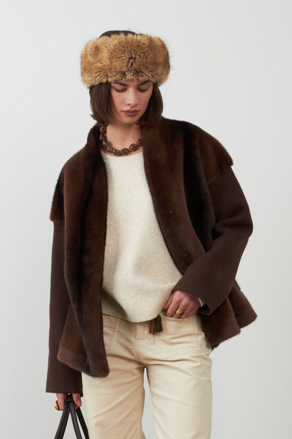 Veste avec fourrure Yana - Chocolat