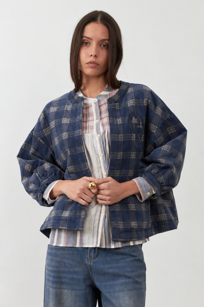 Veste Alyzia avec dos "My Dear" - Carreaux Bleus