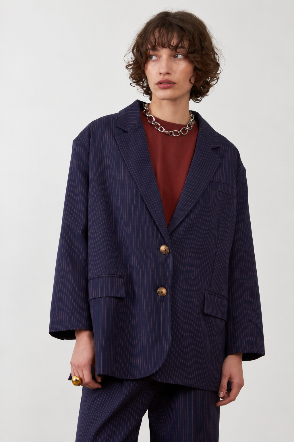 Blazer oversize 2 boutons Rooster - Navy