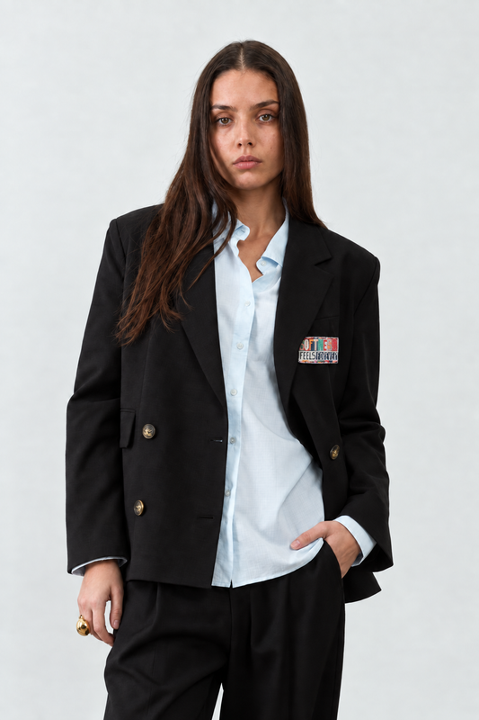 Veste blazer avec badge Adriel - Navy