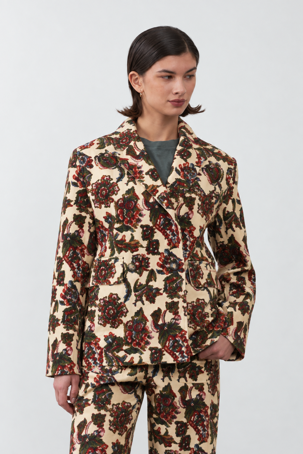 Veste blazer imprimé floral Adriel - Fleur de trieste