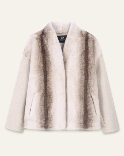 Veste avec fourrure Yana - Écru