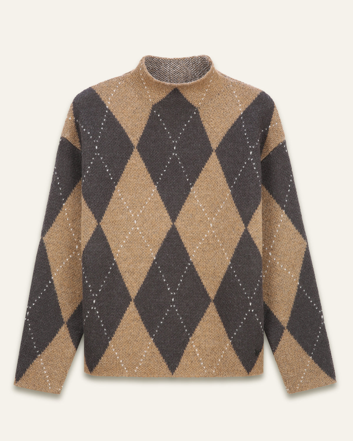 Pull argyle col montant Zéphirine - Losange Chocolat