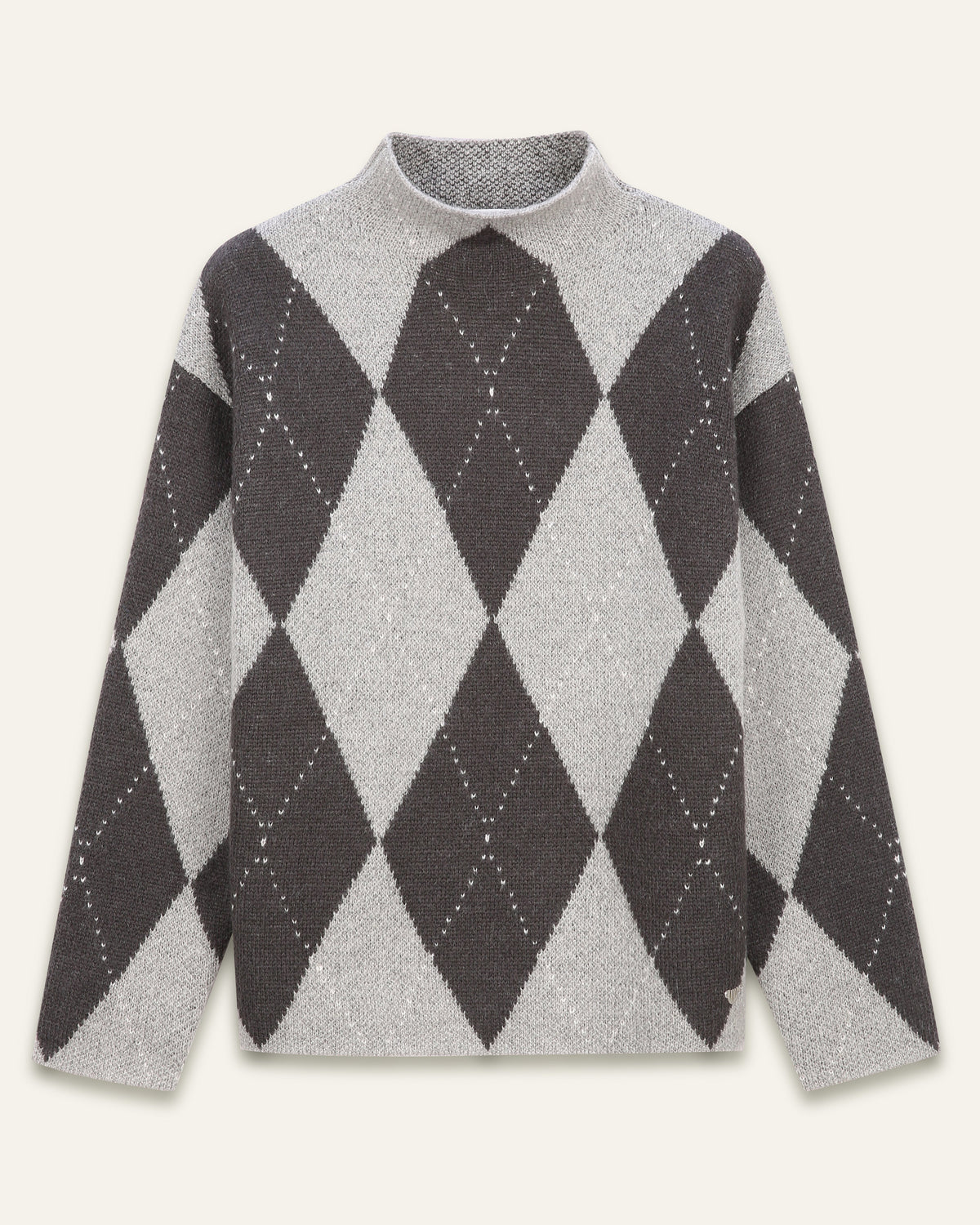 Pull argyle col montant Zéphirine - Losange Gris