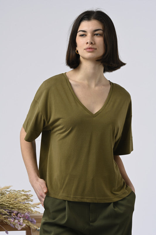 T-shirt col V Anya essentiel