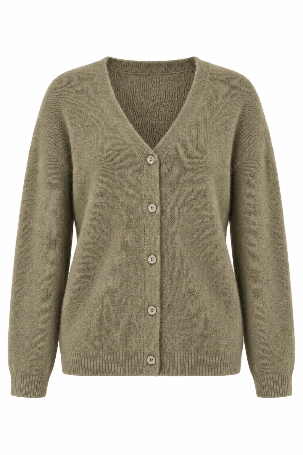 Gilet col V racoon & laine Betty gilet - Kaki