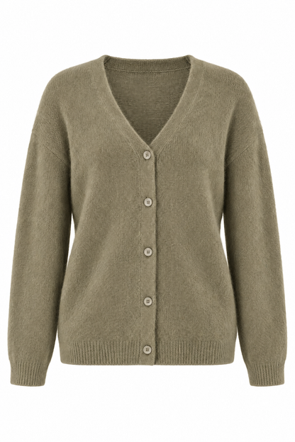 Gilet col V racoon & laine Betty gilet - Kaki
