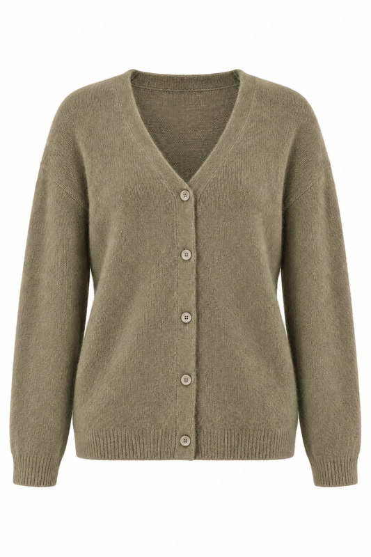 Gilet col V racoon & laine Betty gilet - Kaki
