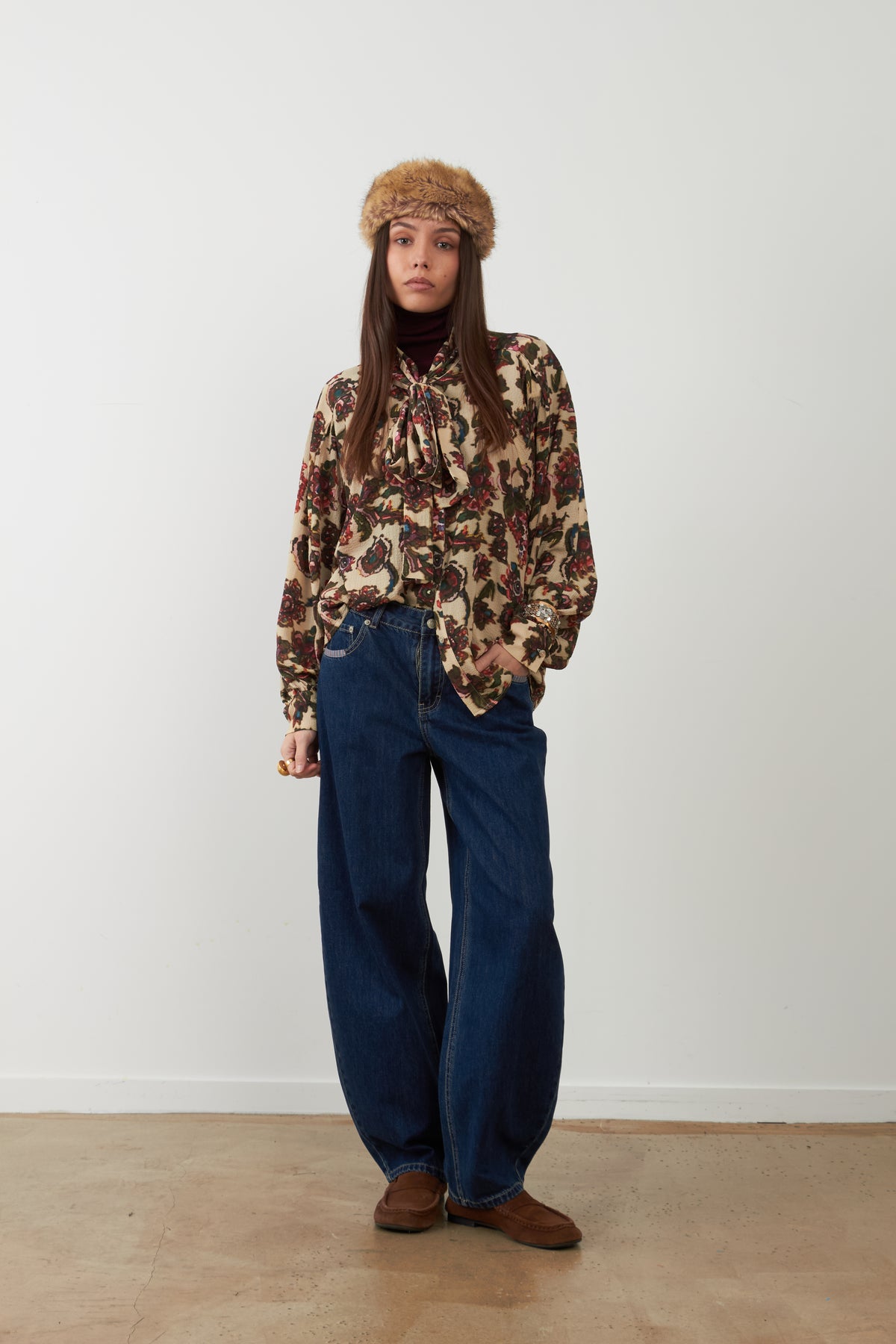 Blouse col lavallière imprimés Lisa - Fleur de Trieste