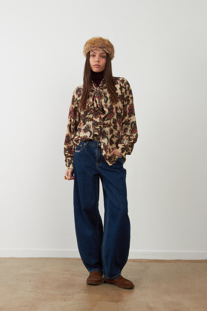 Blouse col lavallière imprimés Lisa - Fleur de Trieste