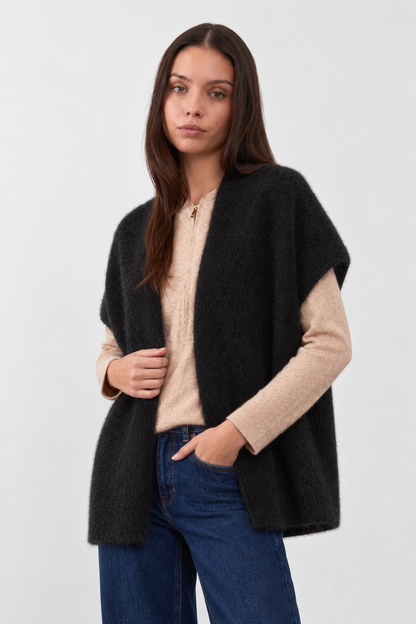 Gilet manches courtes Clarisse essentiel - Noir