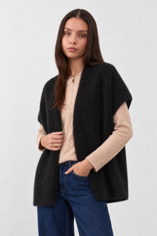 Gilet manches courtes Clarisse essentiel - Noir