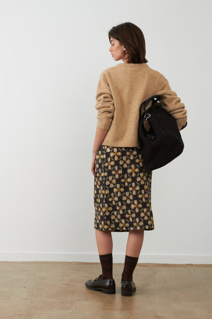 Gilet Eirlys beige avec foulard fleuri - Ficelle
