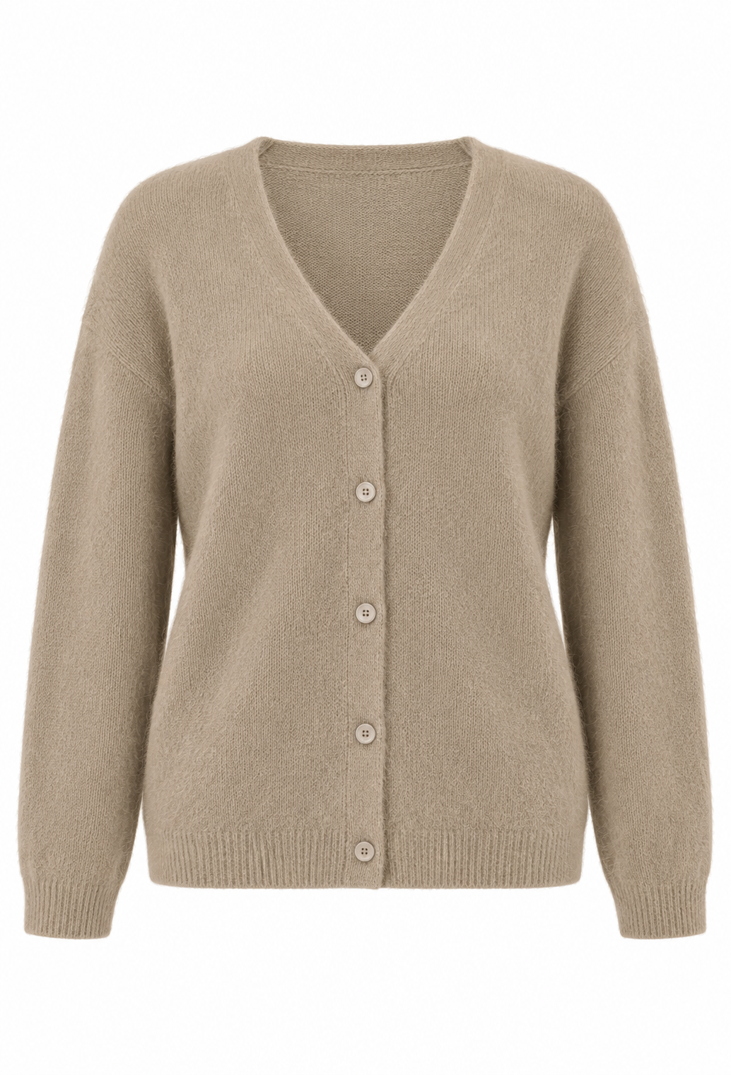 Gilet col V racoon & laine Betty gilet - Taupe
