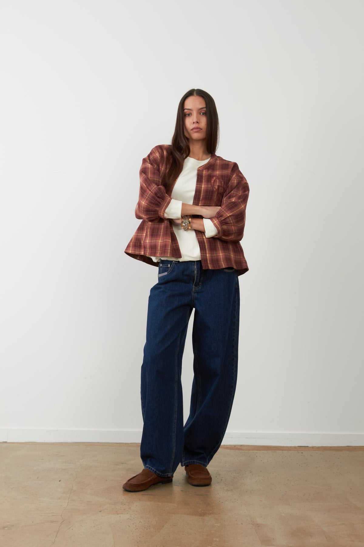 Pantalon jeans coupe balloon Grayson - Brut