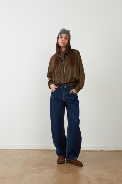 Pantalon jeans coupe balloon Grayson - Brut