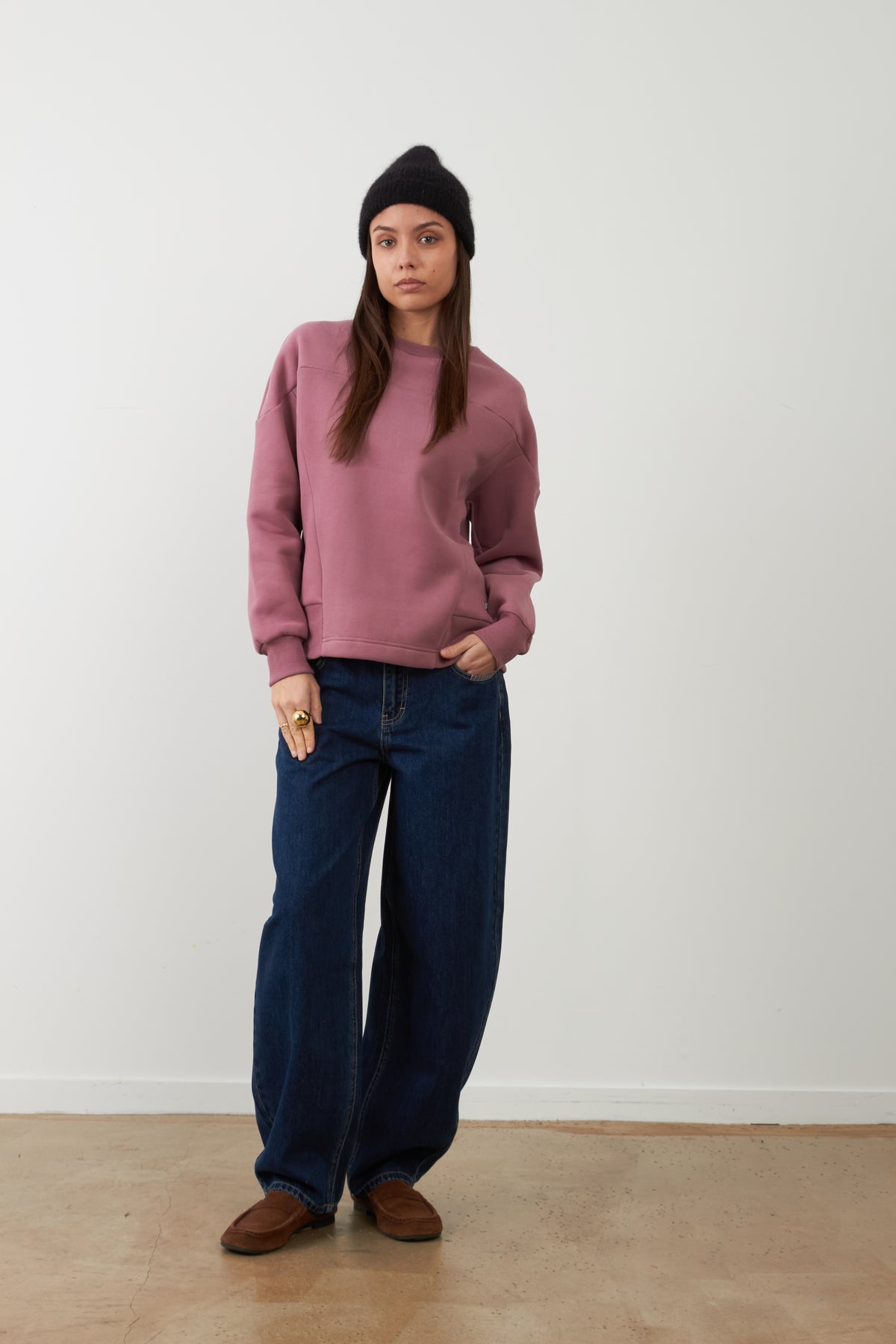 Pantalon jeans coupe balloon Grayson - Brut