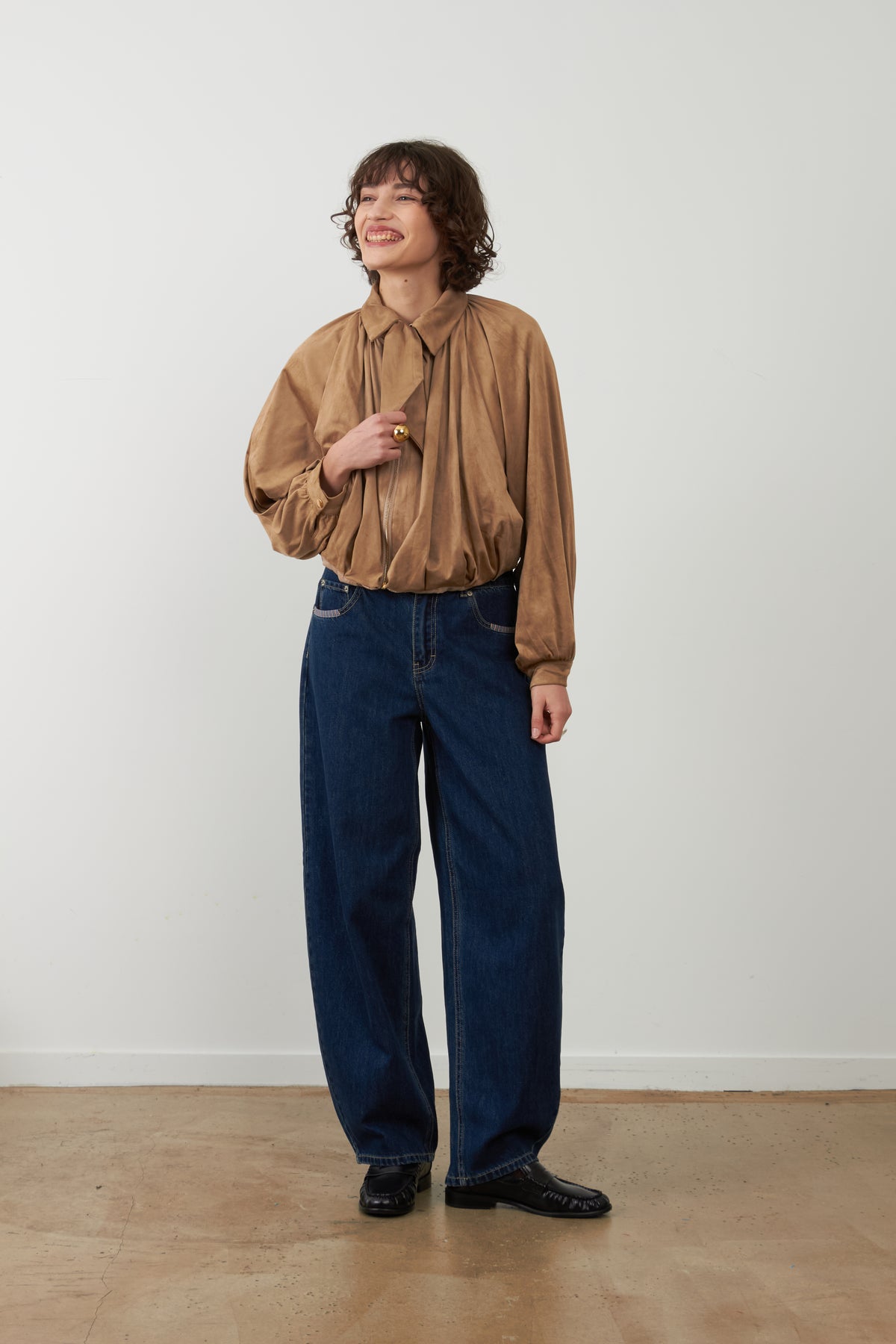 Pantalon jeans coupe balloon Grayson - Brut
