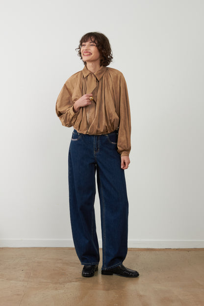 Pantalon jeans coupe balloon Grayson - Brut