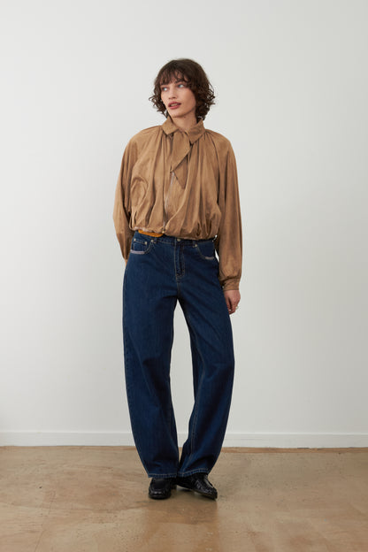 Pantalon jeans coupe balloon Grayson - Brut