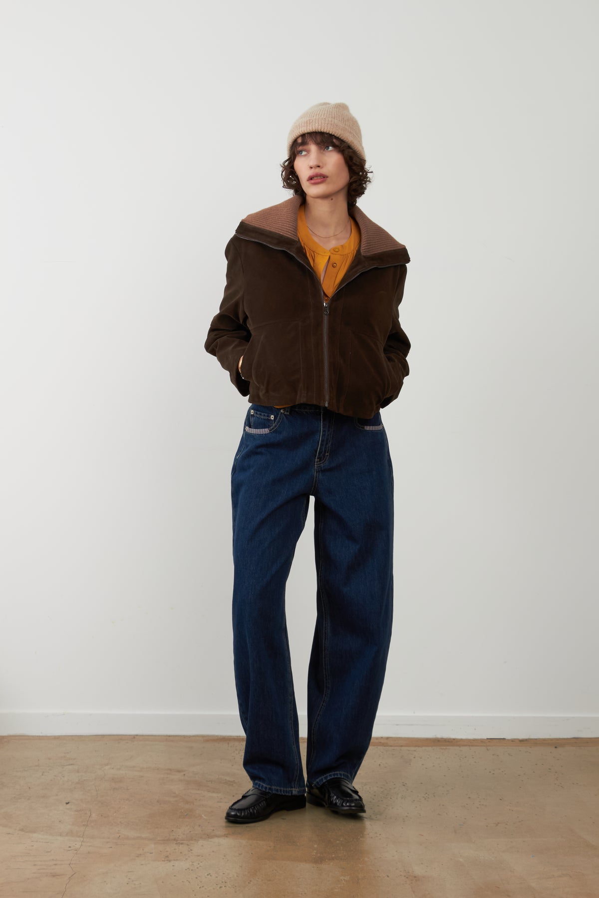 Pantalon jeans coupe balloon Grayson - Brut
