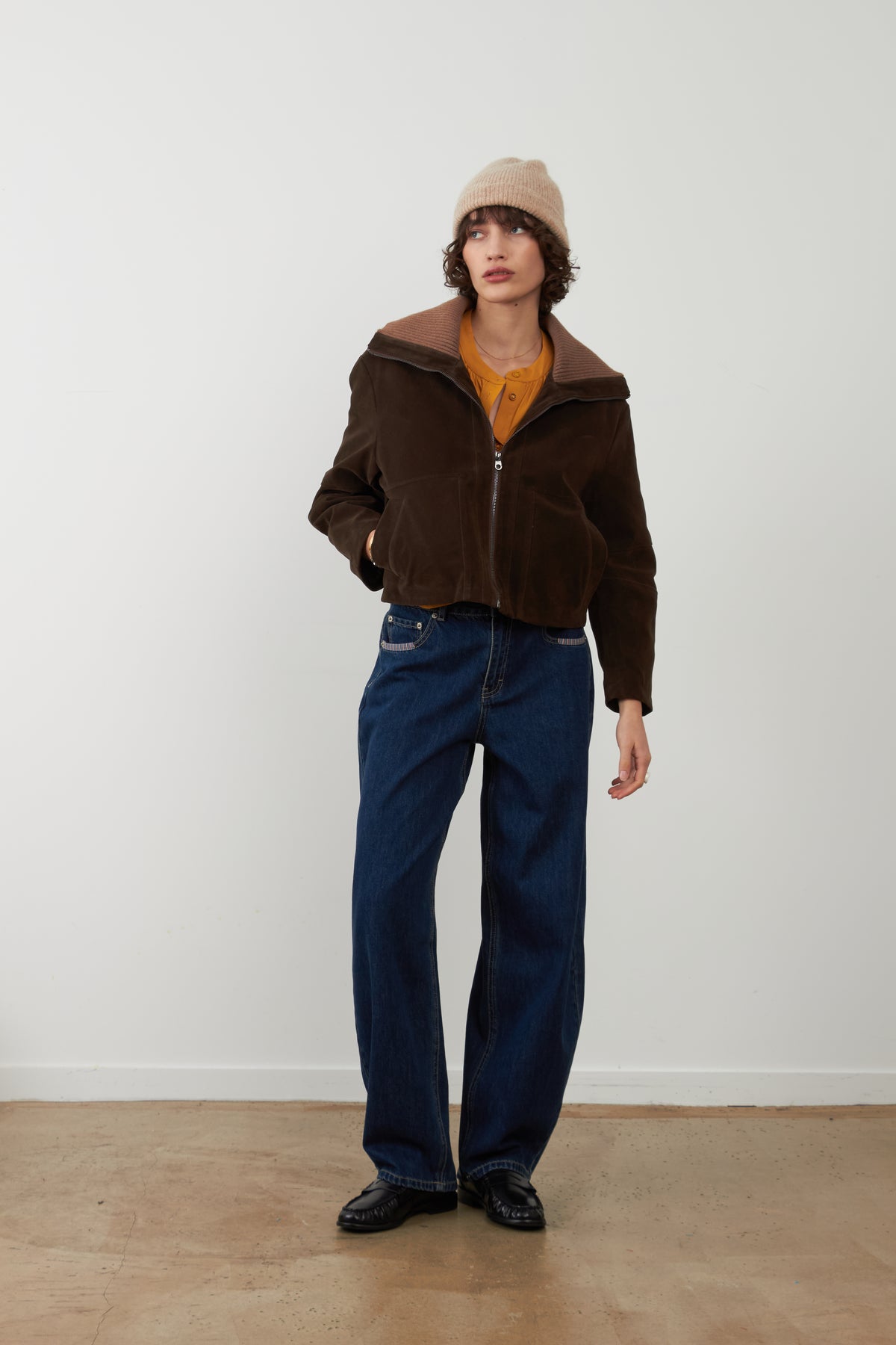 Pantalon jeans coupe balloon Grayson - Brut