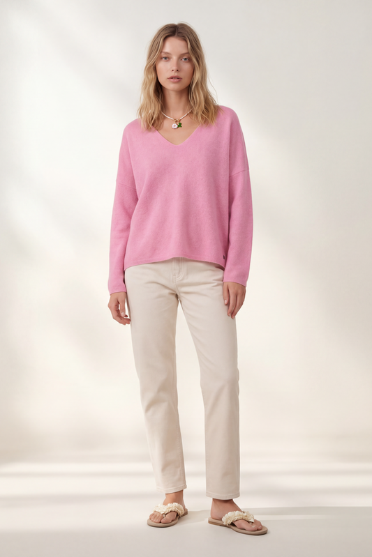Pull mérinos col V Leila Essentiel