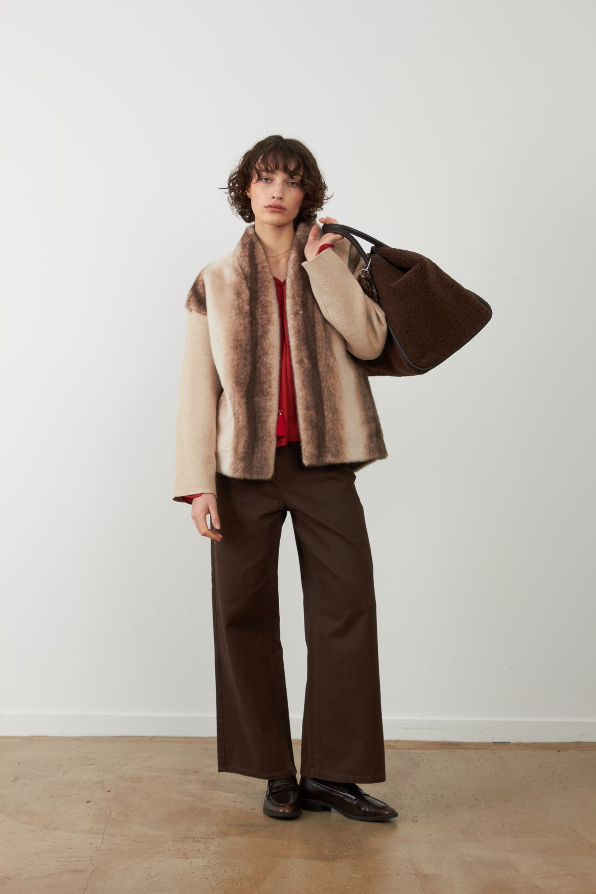 Veste avec fourrure Yana - Écru