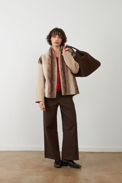 Veste avec fourrure Yana - Écru