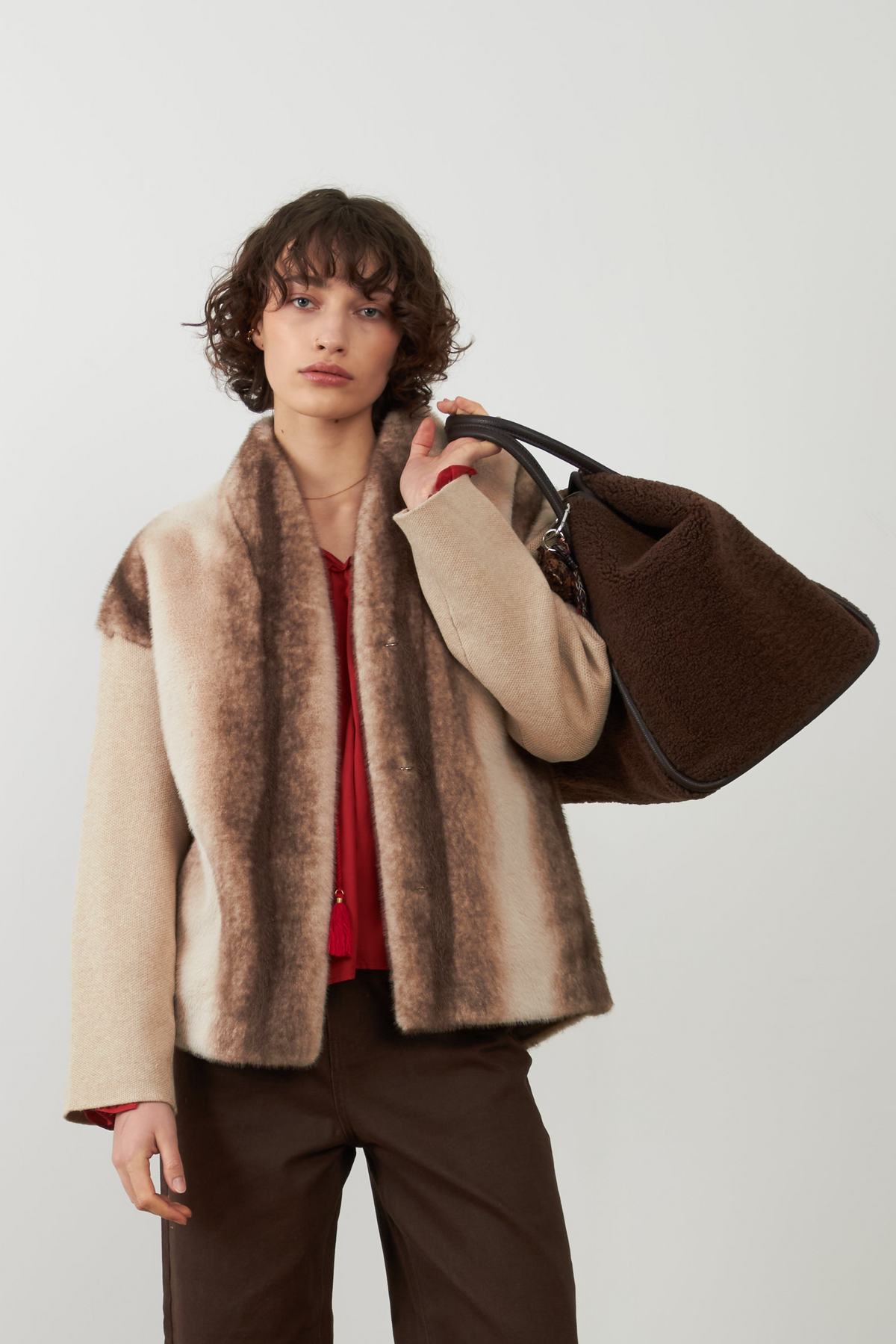 Veste avec fourrure Yana - Écru