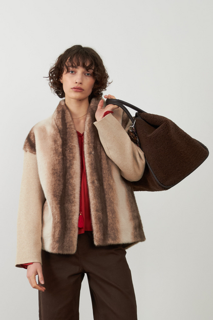 Veste avec fourrure Yana - Écru