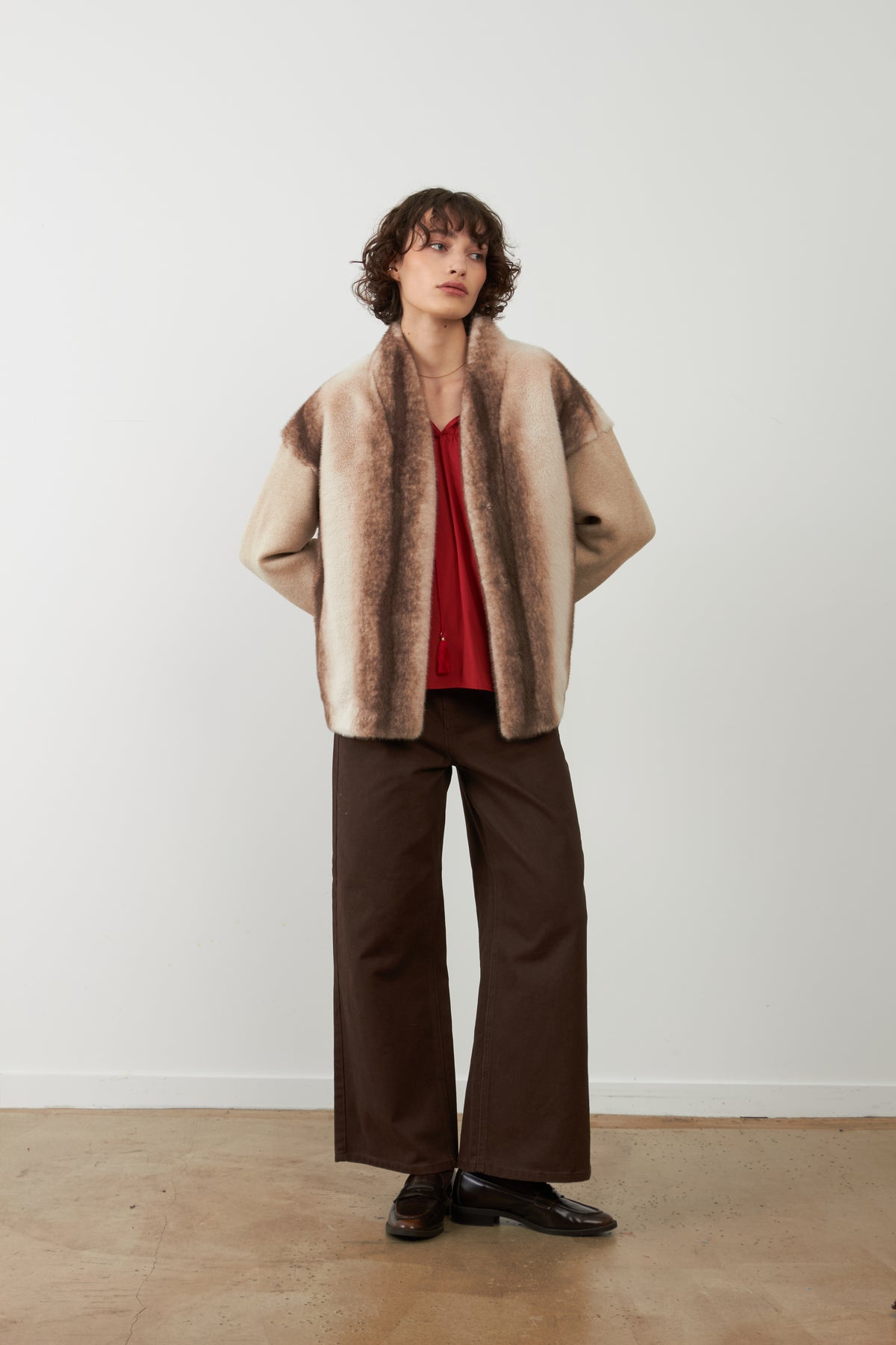 Veste avec fourrure Yana - Écru