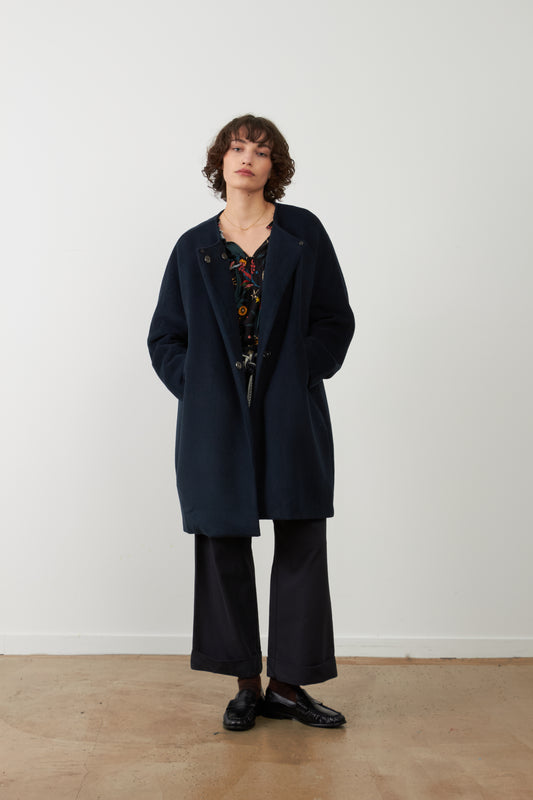 Manteau en laine Emma - Pétrole