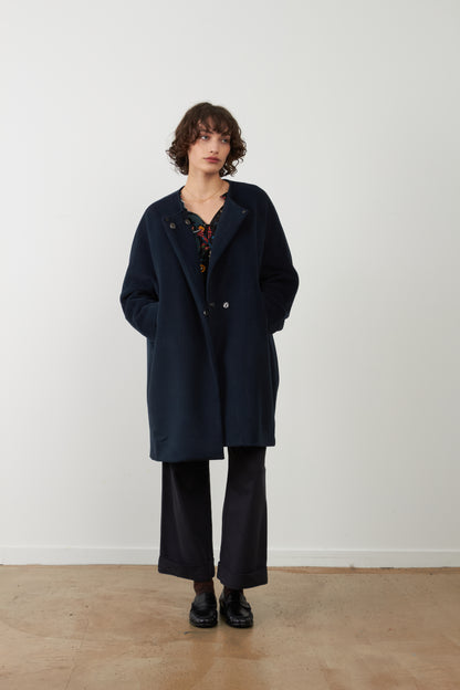 Manteau laine Emma - Pétrole