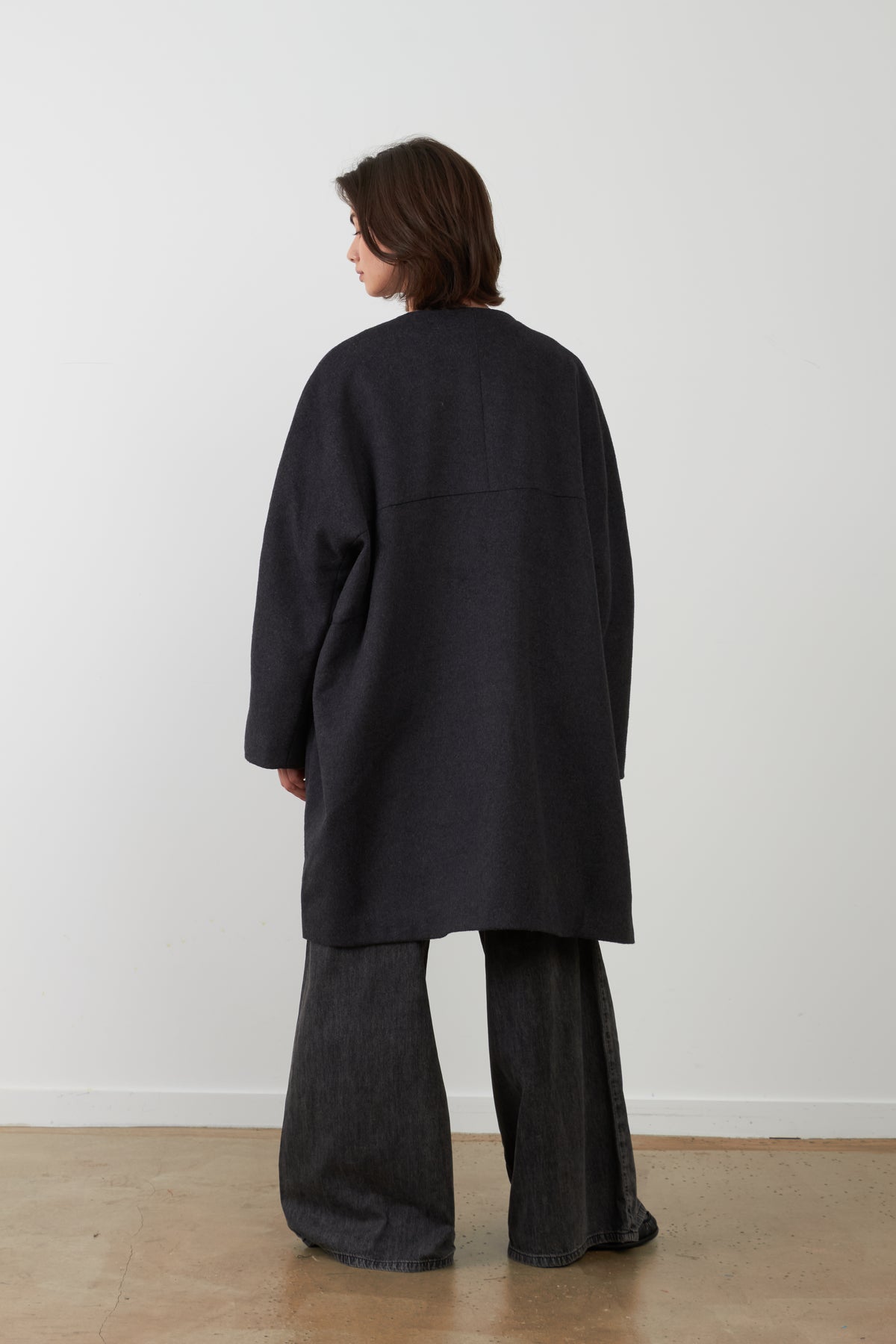 Manteau en laine Emma - Gris carbone