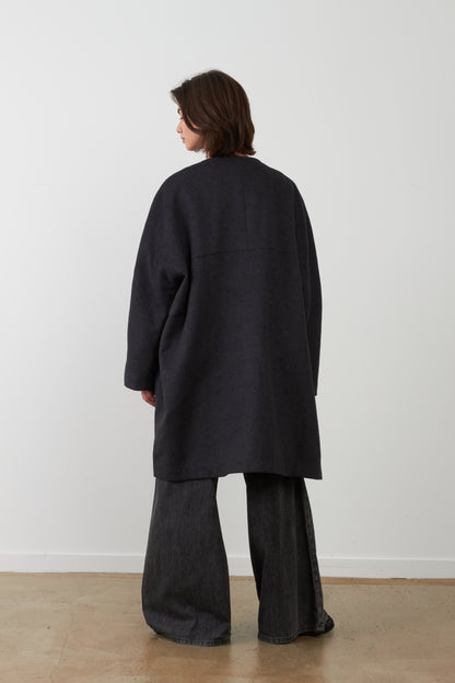 Manteau en laine Emma - Gris carbone