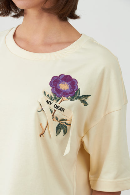 T-Shirt broderie florale Sohanne - Ivoire