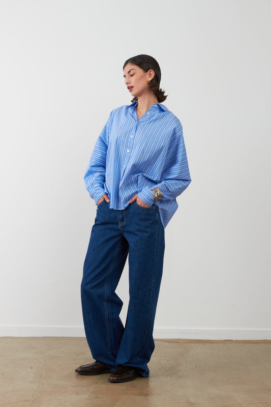 Chemise Palma - Rayures ciel