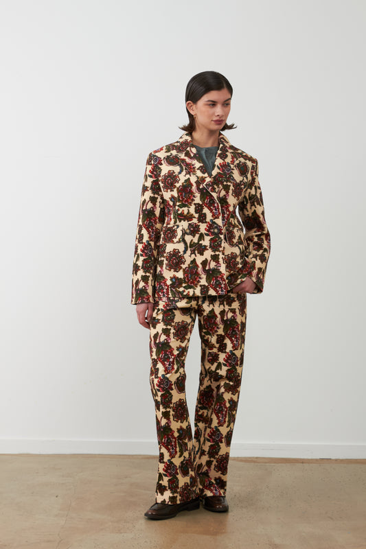 Veste blazer imprimé floral Adriel - Fleur de trieste