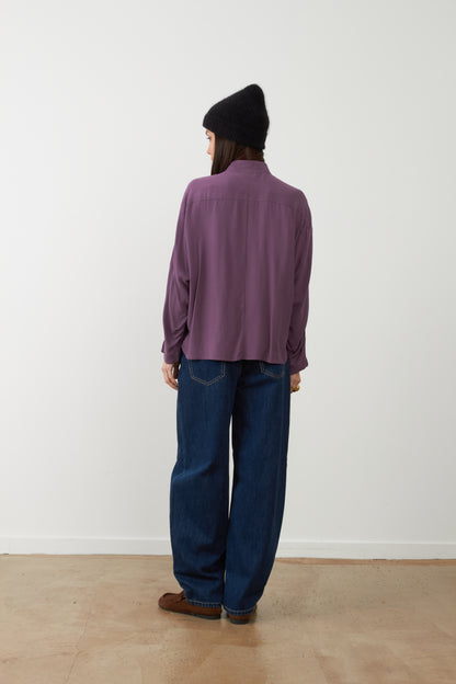Blouse broderies fleurs Brooke - Violet