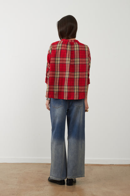 Blouse Simone - Carreaux rouges