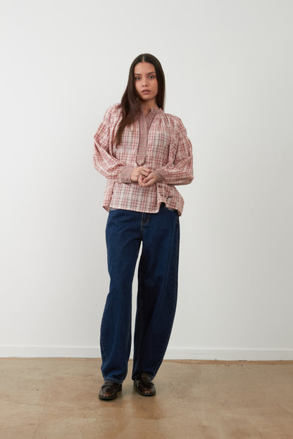 Blouse Abby - Carreaux roses