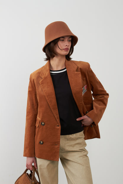 Blazer avec badge brodé Adriel - Camel Pollen