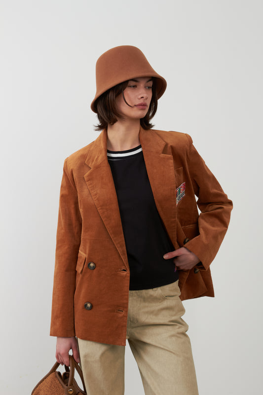 Blazer avec badge brodé Adriel - Camel Pollen