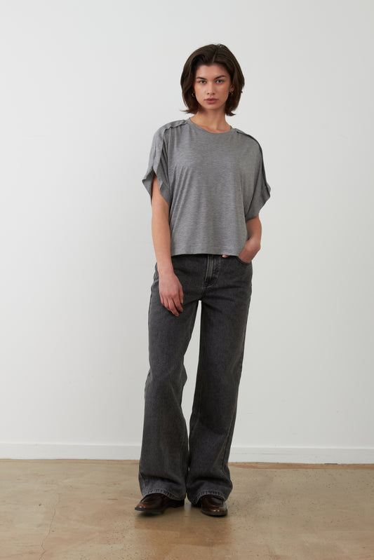 Pantalon jean flare Dane - Gris