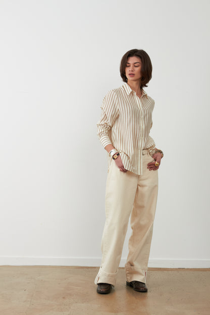 Chemise Shana - Rayures café